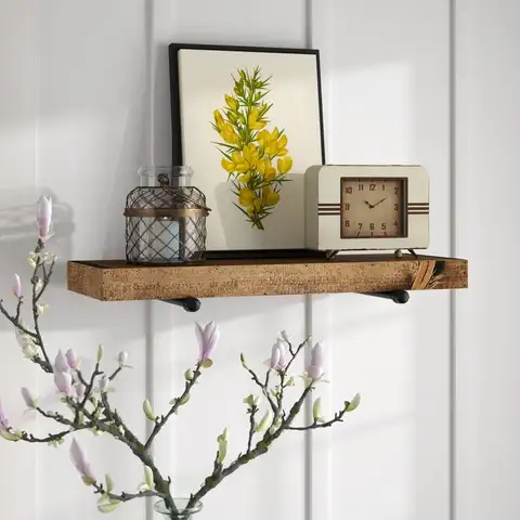 Scheel Rustic Industrial Wall Shelf