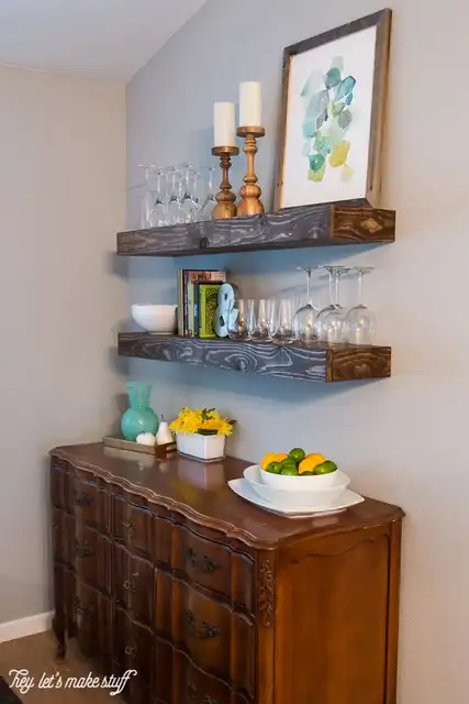 Деревянные плавающие полки
