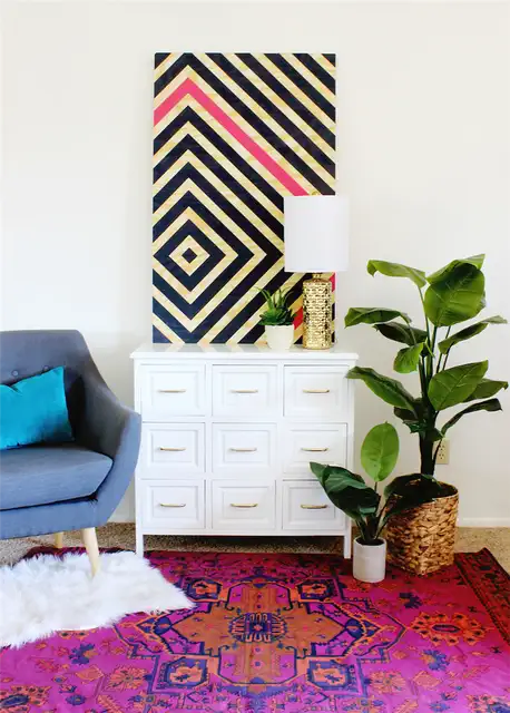 DIY (своими руками) Diamond Ripple Wall Art