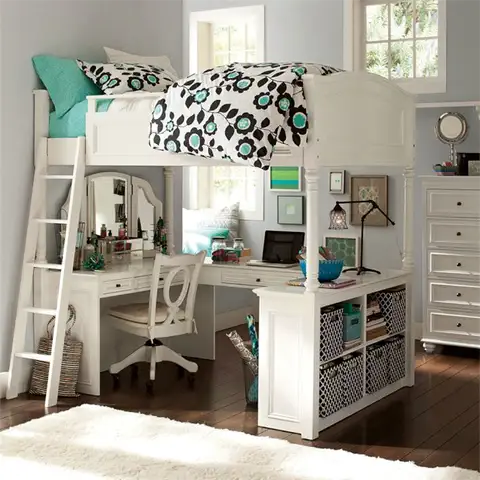 white-chelsea-vanity-loft-bed