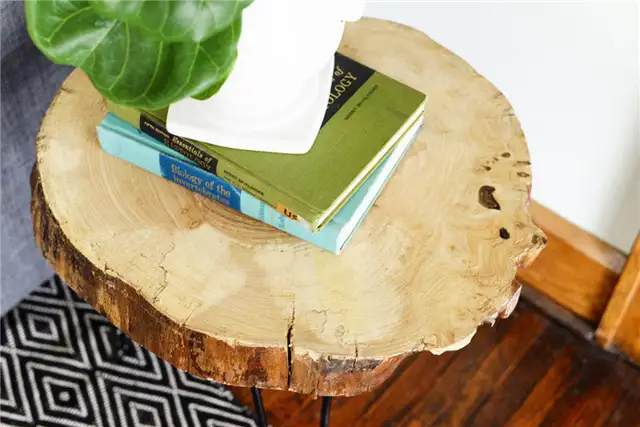 DIY (своими руками) Wood Slab Side Table - Live Edge