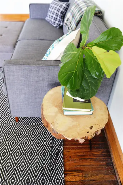 DIY (своими руками) Wood Slab Side Table - Для гостиной