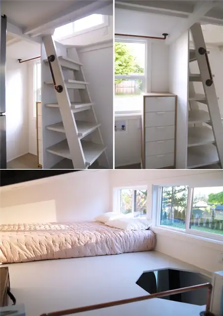 Handcrafted Movement - Pacific Harbour Farmhouse On wheels - спальня на чердаке