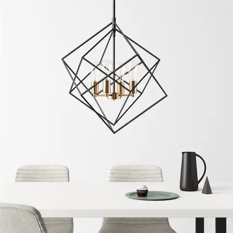 Boyd 4 - Light Unique Statement Geometric Chandelier