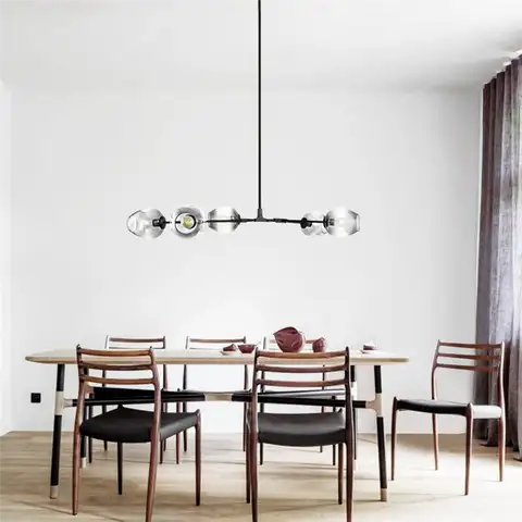 Bayboro 5-Light Sputnik Modern Linear Chandelier
