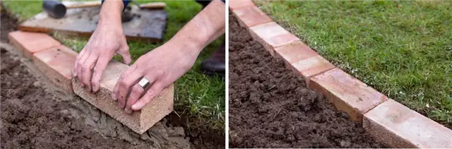 Как сделать бортик для сада из кирпича