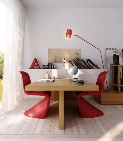 lovevly-desk-pantone-red-chairs