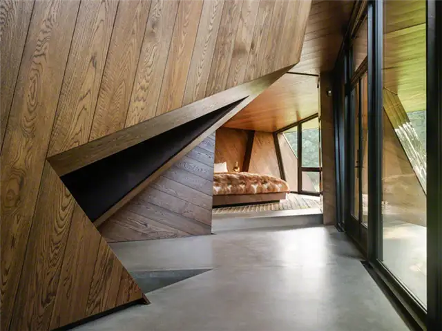 daniel-libeskind-connecticut-house-wood-paneling-bedroom