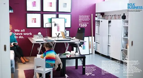 IKEA-2013-catalog-фиолетовая стена-офис