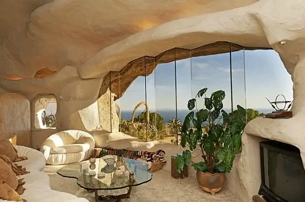 Flintstone-style-house-mountain-rock-building-living-view