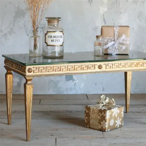 One of a Kind Vintage Coffee Table Greek Key`
