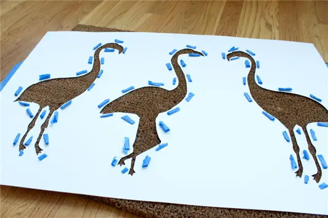 Summer Pink Flamingo Painted Doormat Трафарет