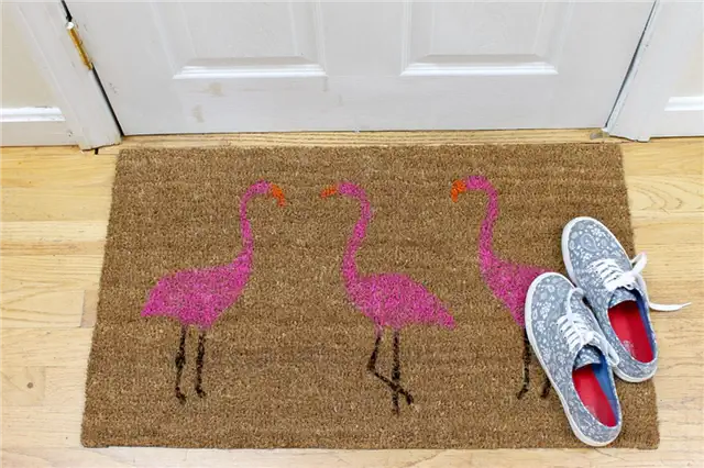 Summer Pink Flamingo Painted Doormat Project