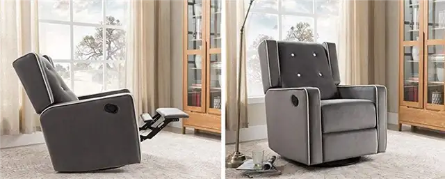 Gray Odelia Swivel Rocker Recliner Gray