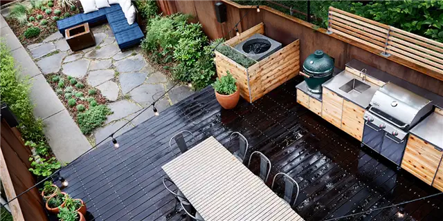 Бруклинский сад с открытой кухней