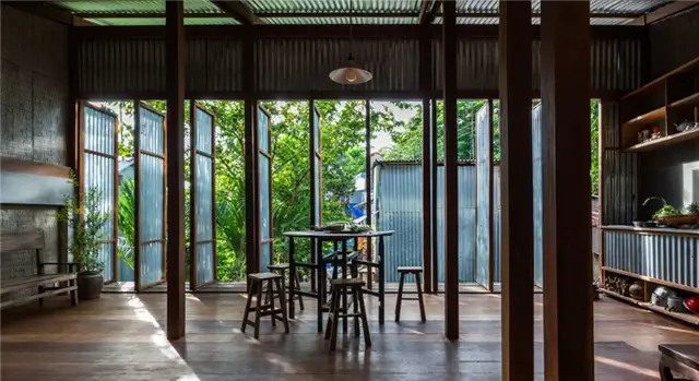 Фасад Nishizawa Architects Металлические панели с сиреневой отделкой