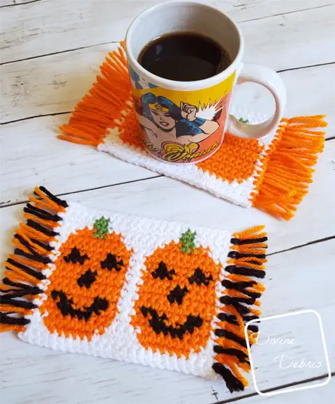 Коврики для кружек из тыквы