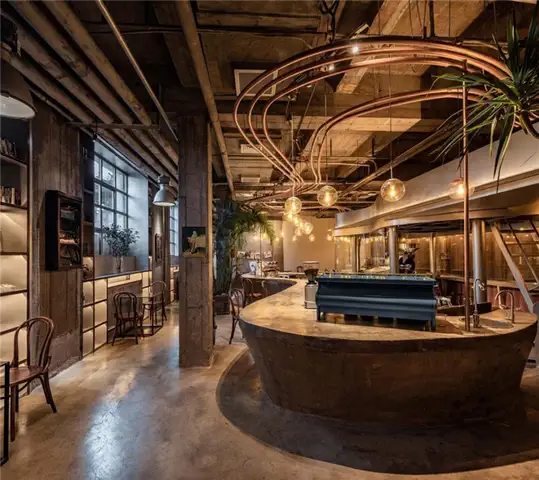 Обновление кофейни Metal Hands Coffee от Linkchance Architects - незавершенные стены