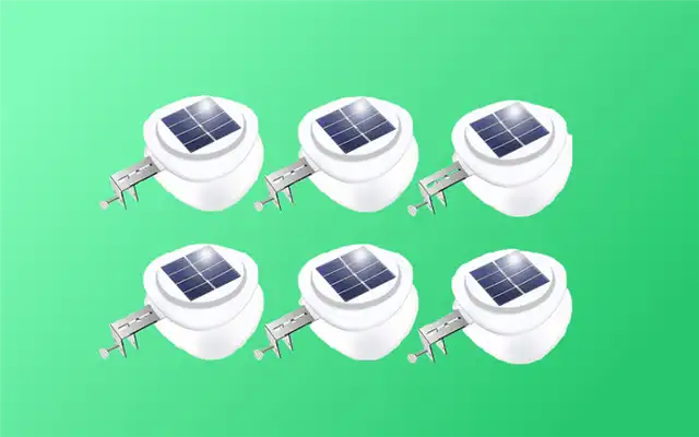 _ROSHWEY Gutter Lights, 6 Pack Solar Patio Decor