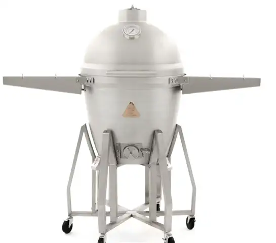 Blaze 20-Inch Cast Aluminum Kamado Grill With Stainless Steel Cart & Tool Hook Shelves