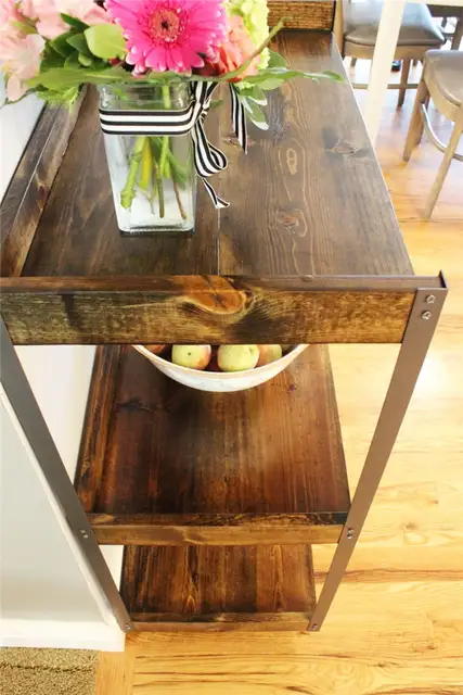 DIY (своими руками) Industrial Rolling Cart - стеклянная ваза для цветов