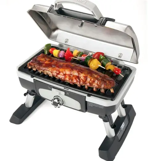 Настольный газовый гриль Cuisinart Petit Gourmet - нержавеющая сталь