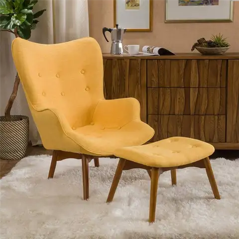 Ретро-кресло Acantha Mid Century Modern с подставкой для ног