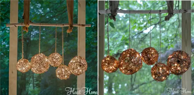Люстра из шаров на открытом воздухе DIY (своими руками)