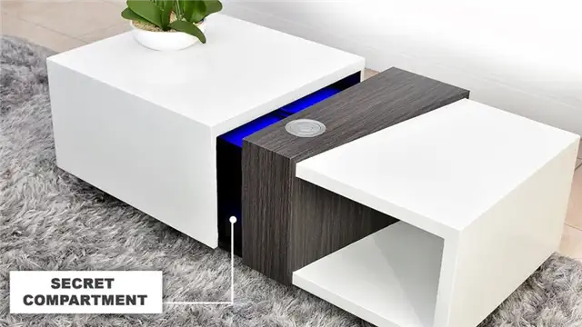 Моторизованный кофейный столик с секретным 4k-проектором