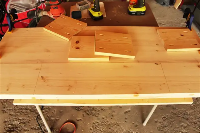 DIY (своими руками) Desk with Shelf Hairpin Legs - верхняя сторона рабочего стола,