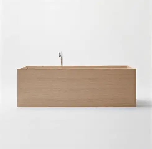 прямоугольная деревянная ванна от Unique Wood Design