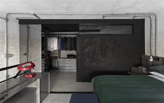 Шкаф в спальне Industrial Sao Paulo loft