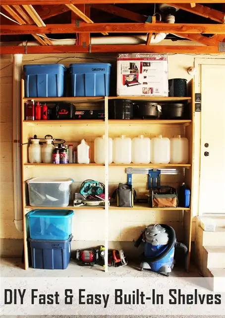 DIY (своими руками)-Fast-and-Easy-Built-In-Garage-Shelves