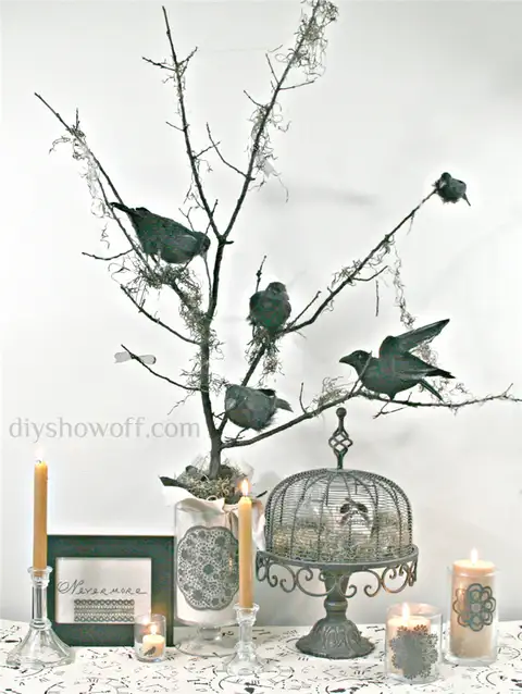 DIY (своими руками)-Halloween-Nevermore-Tree