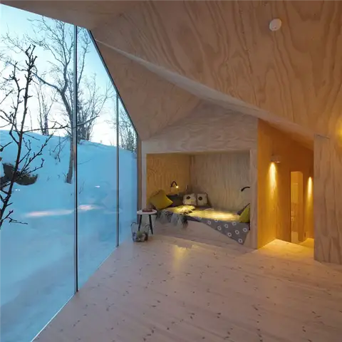 Сборная деревянная хижина Reiulf Ramstad Arkitekter - уголок для чтения