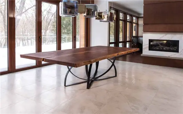 CWS Walnut Curved Table