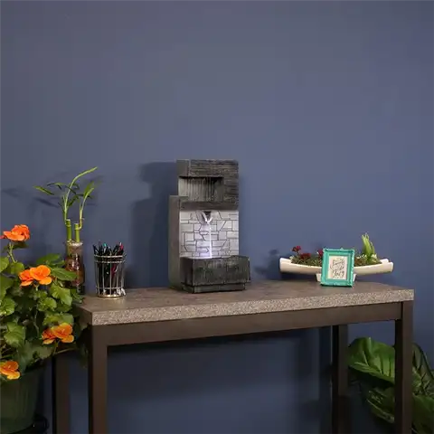 Sunnydaze 13-Inch Modern Tiered Brick Wall