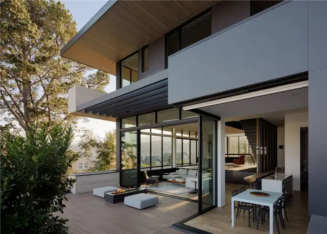 Современный дом в Сан-Франциско - Dolores Heights Residence - John Maniscalco Architecture - камин