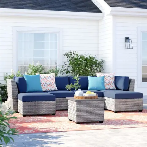 Kenwick 7 Piece Sectional Seating Group with Cushions