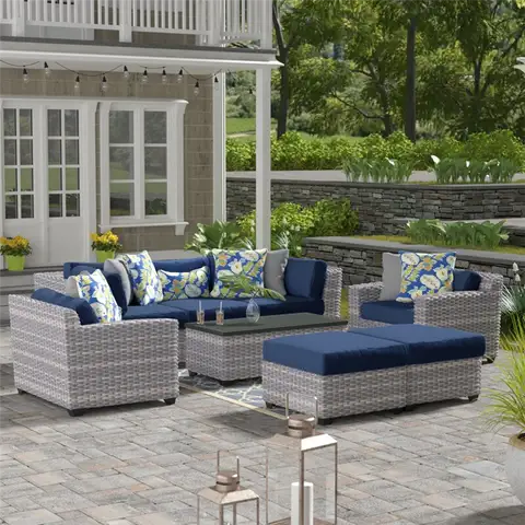 Merlyn 8 Piece Rattan Sofa Seating Group with Cushions