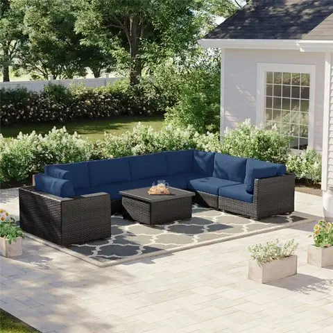 Fernando 8 Piece Sectional Seating Group with Cushions