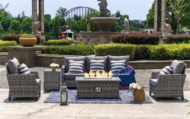 Dias 5 Piece Rattan Sofa Seating Group with Cushions