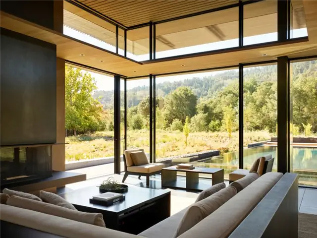 Гостиная California Meadow House by Olson Kundig