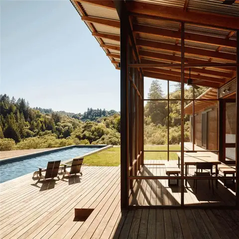 Терраса Surf House by Feldman Architecture с видом на океан