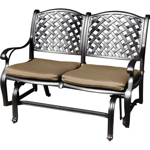 Darlee Nassau Cast Aluminum Patio Bench Glider