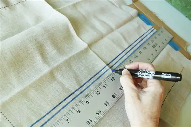 DIY (своими руками) Льняная салфетка из мешковины - протрите боковую сторону линейки