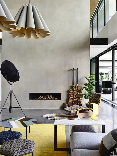 Concrete-Australia-House-designed-by-Matt-Gibson-Architecture-fireplace-and-wood-storage