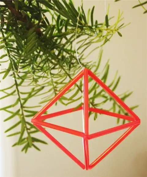 DIY (своими руками) Goemetric Straw Ornaments-3-мерная природа этой призмы
