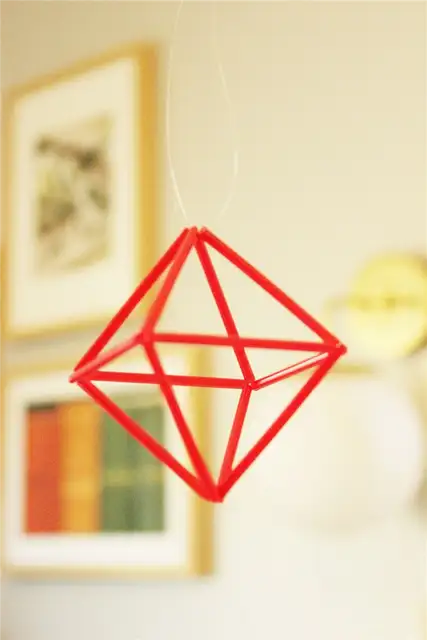 DIY (своими руками) Goemetric Straw Ornaments-геометрическая соломенная призма