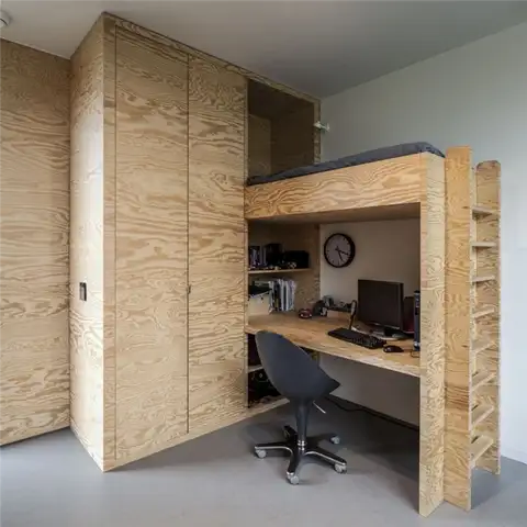 Paul de Ruiter Architects Фанерная конструкция кровати-чердака